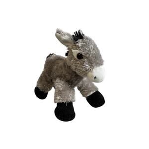 Aurora Flopsie Donkey Grey Soft Plush Stuffed Animal Cute